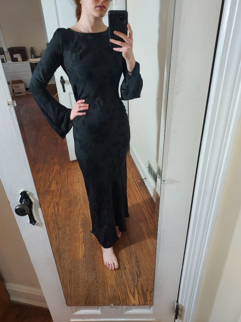 Realisation Par Black Midnight Rose The Gia Maxi Silk Dress